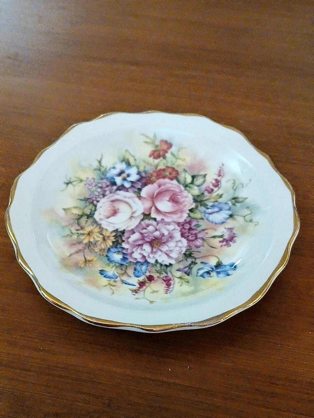 Royal Stuart Fine Bone China Floral Plate Floral Gold Rim Plate 4.5" Candy Plate